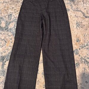 Women’s Liverpool Gray Plaid Wide-Leg Trousers
